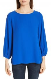 Eileen Fisher Slit Sleeve Silk Top  Regular  amp  Petite at Nordstrom